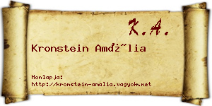 Kronstein Amália névjegykártya